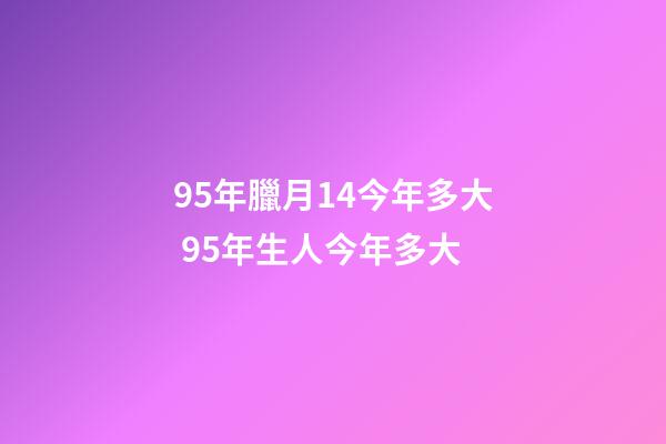 95年臘月14今年多大 95年生人今年多大-第1張-觀點-玄機派